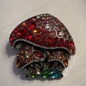Colorful Crystal Mushroom Modern Brooch